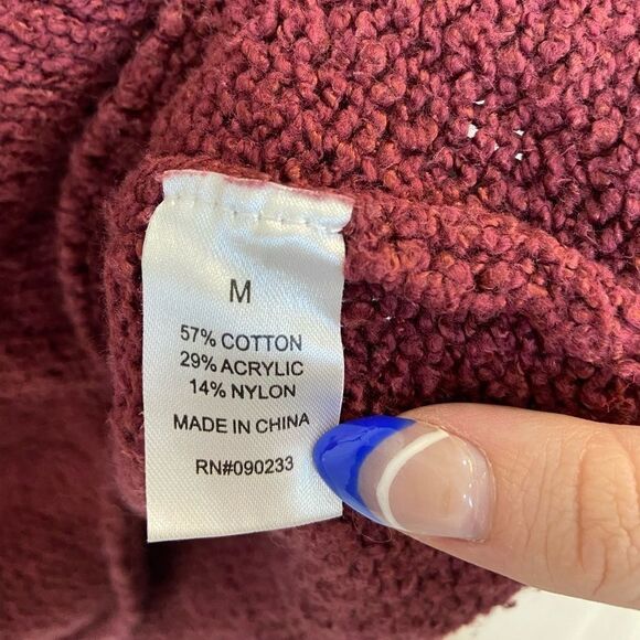 Me to We Maroon V-Neck Crop Sweater - Picture 7 of 8